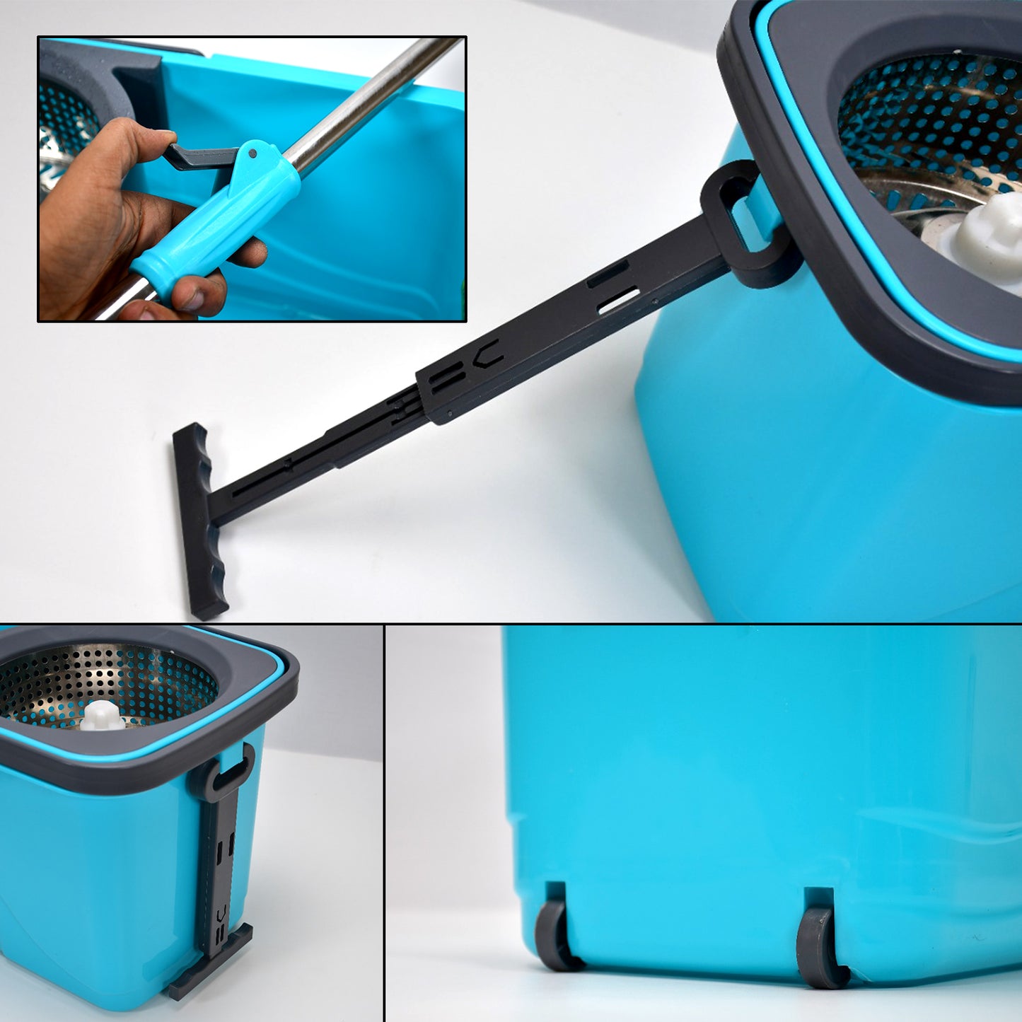 4027 Quick Spin Mop Plastic Spin Bucket Floor Cleaning Easy Wheels Big Bucket Floor Cleaning Mop With Bucket