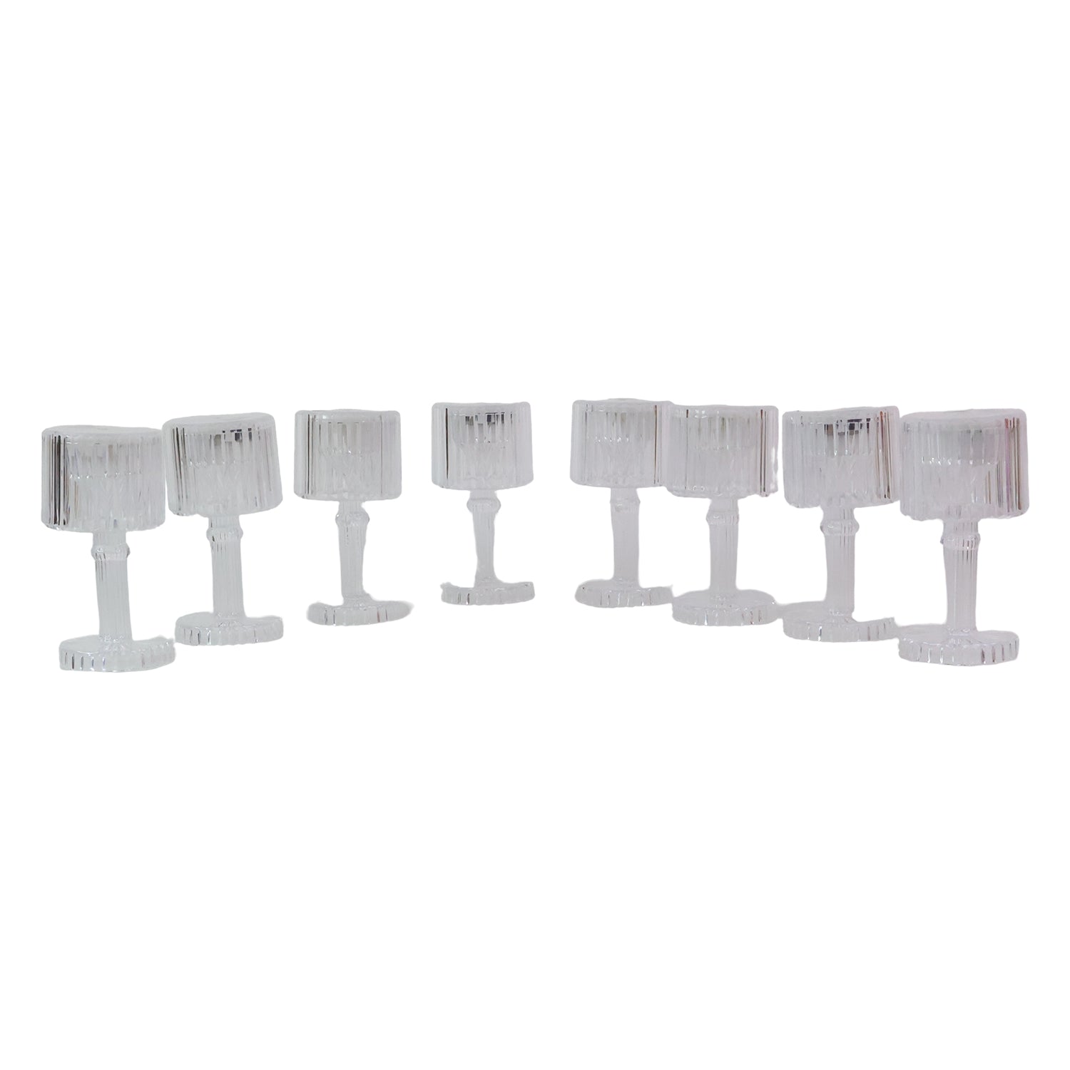 Set Of 8 Led Crystal-effect Table Lamps