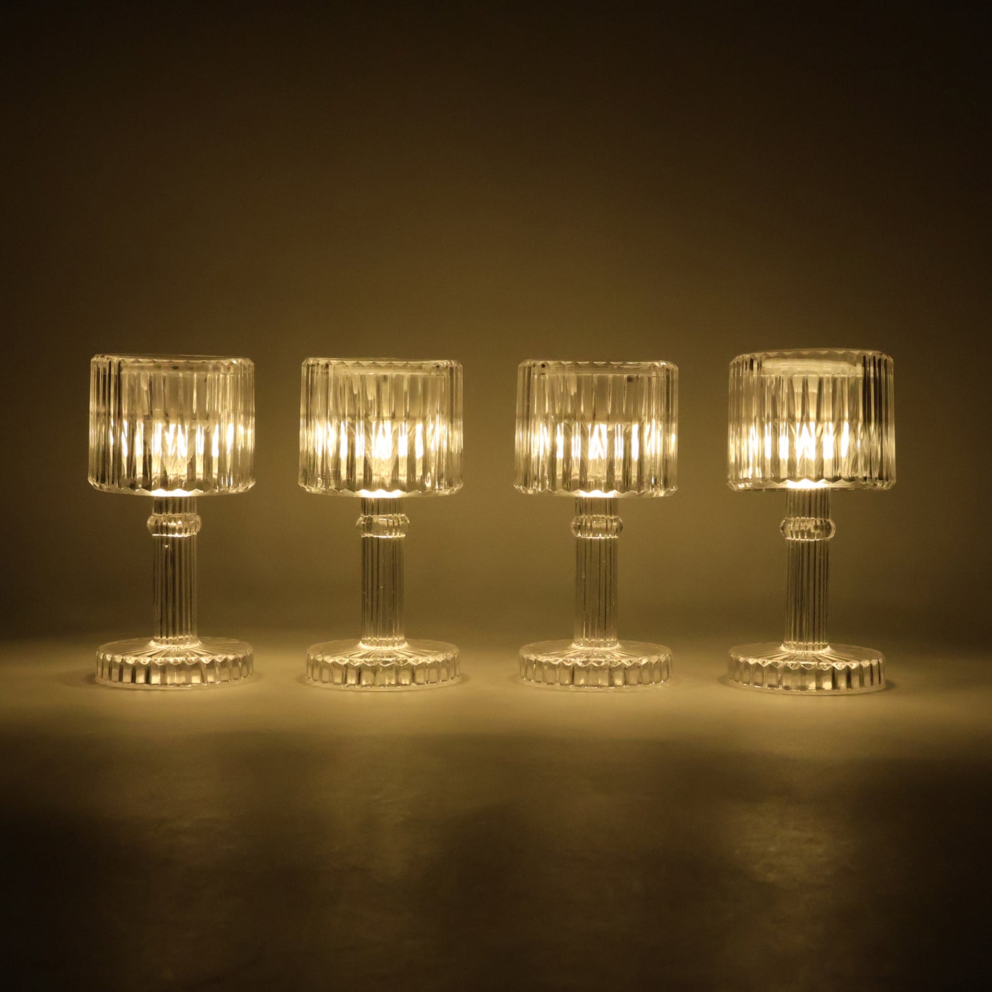Set Of 4 Led Crystal-effect Table Lamps