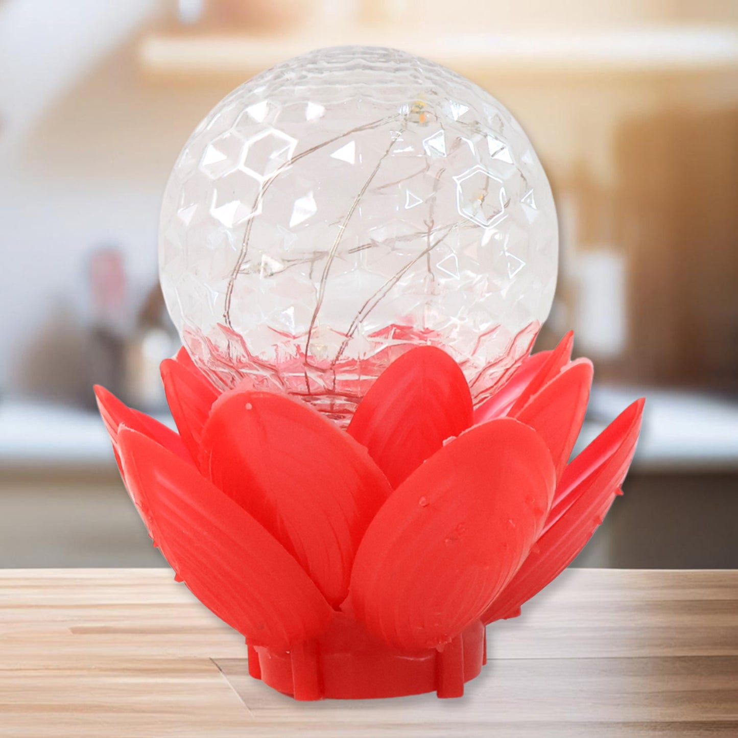 Crystal Ball Lotus Led Decorative Light (1 Pc)